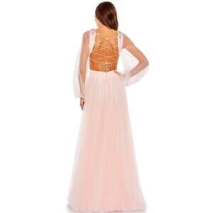 Mac Duggal 70174 - V-Neck Cutout Waist Evening Gown -Size 4